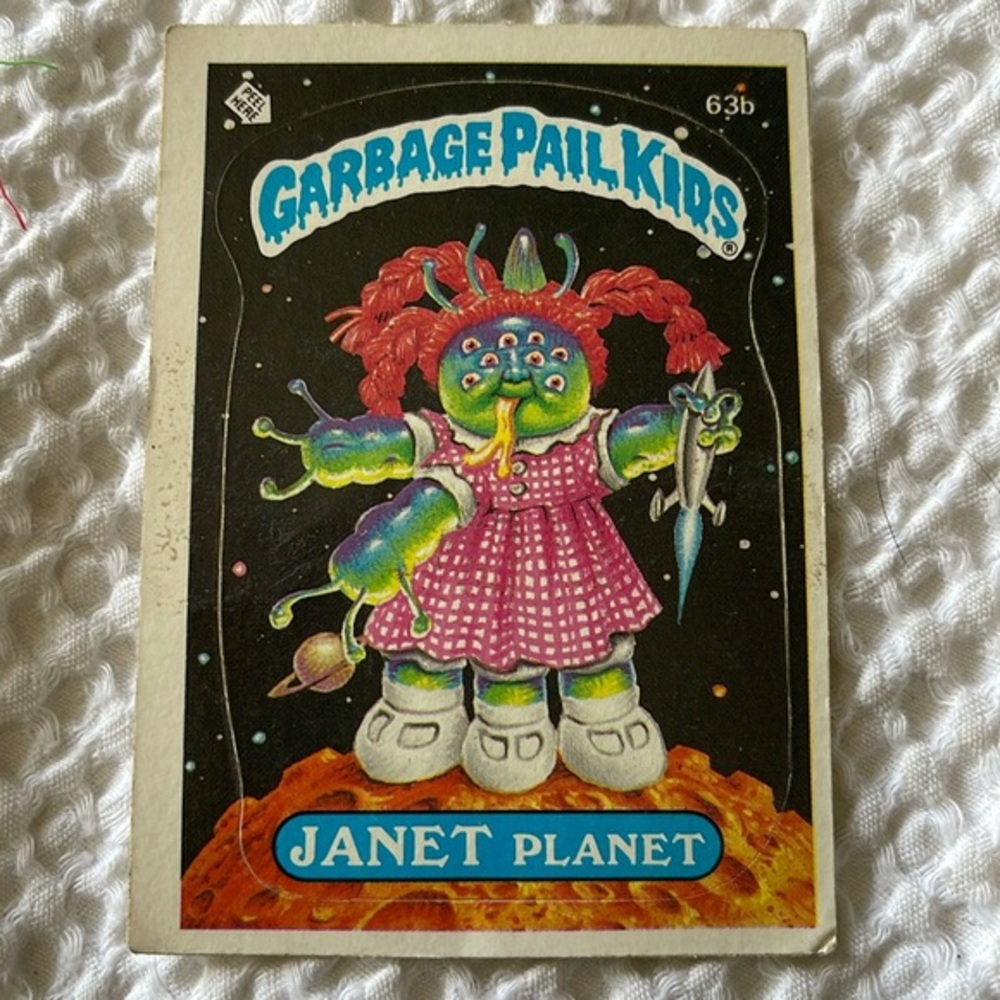 1985 Garbage Pail Kids Sticker Janet Planet 63b PSA Good 2